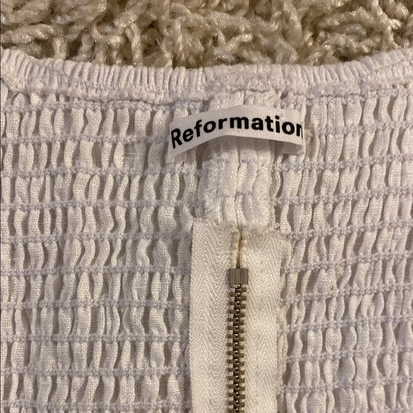 Reformation White Puff Sleeve Crop Top size 2 new - Picture 5 of 7